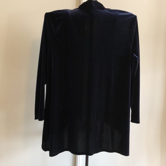 2pc Susan Graver Navy Blue Velour Velvet Jacket & matching Dress. Gorgeous se - Picture 7 of 10